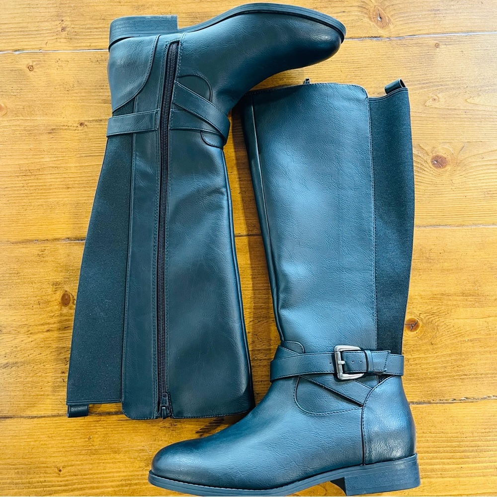 Faux Leather Riding Boots